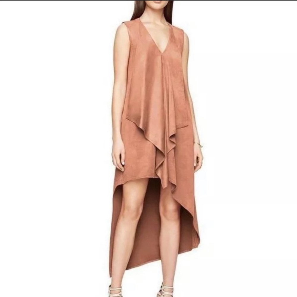 BCBG MaxAzria Tara Faux Suede Cascade Dress